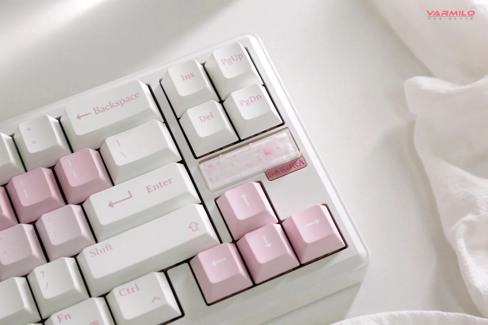 Varmilo Sword68 Sakura Aluminum 65% Hotswap Wireless RGB Mechanical Keyboard - Image 6