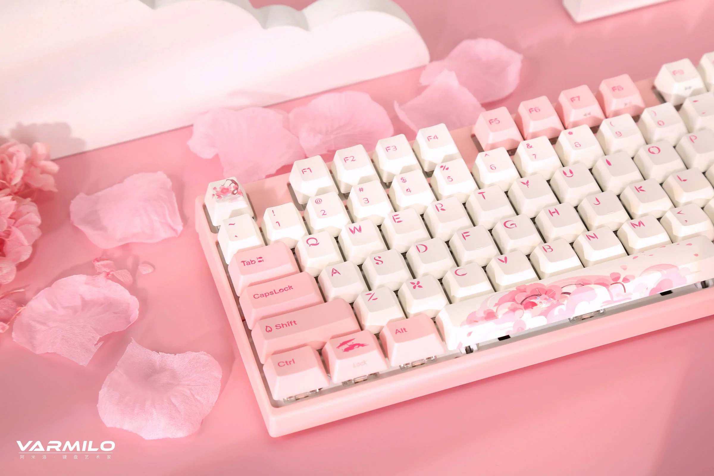 Varmilo MA Series V2 Sakura Round 2 White LED TKL EC Mechanical Keyboard - Image 3
