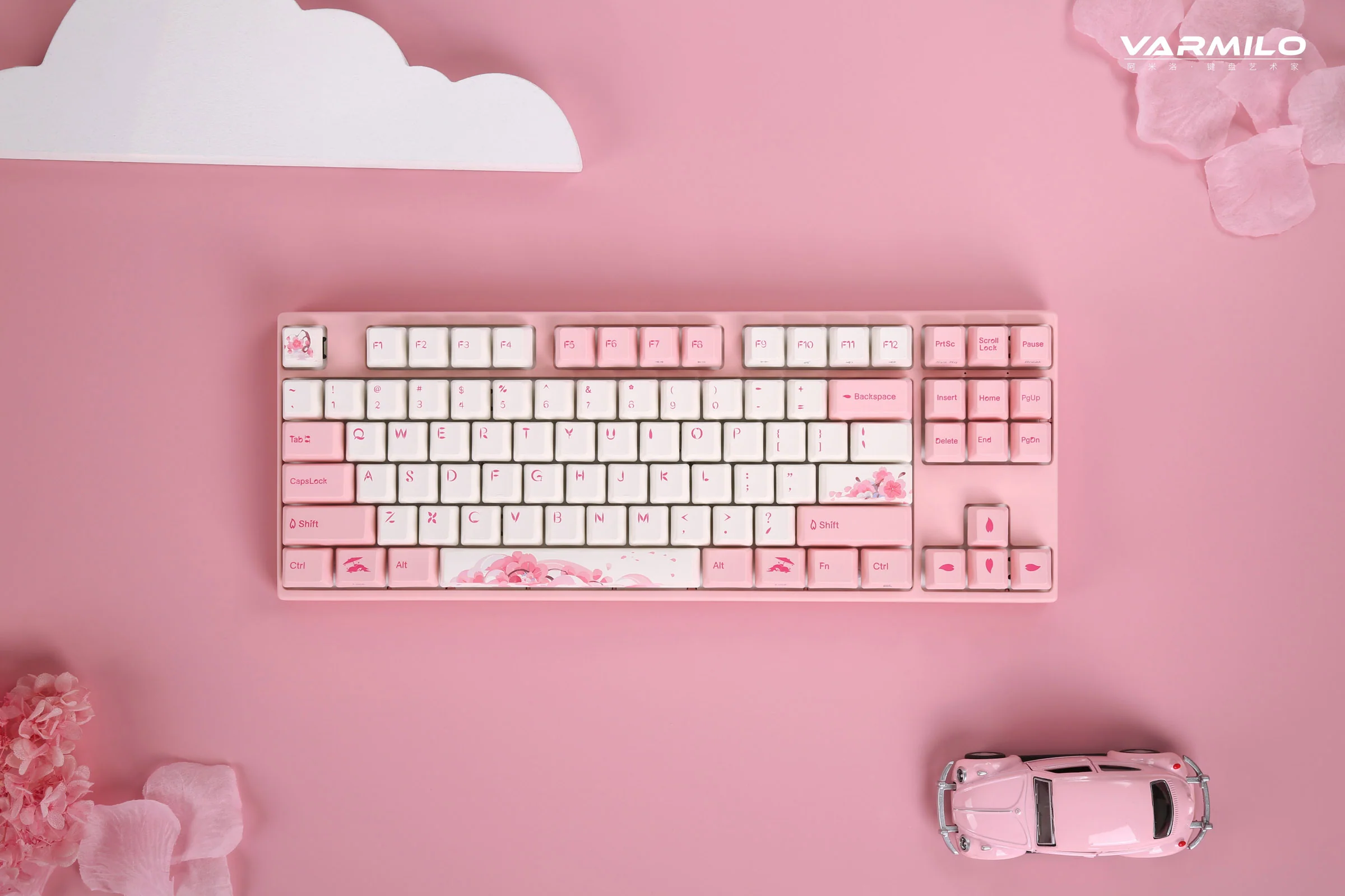 Varmilo MA Series V2 Sakura Round 2 White LED TKL EC Mechanical Keyboard - Image 5
