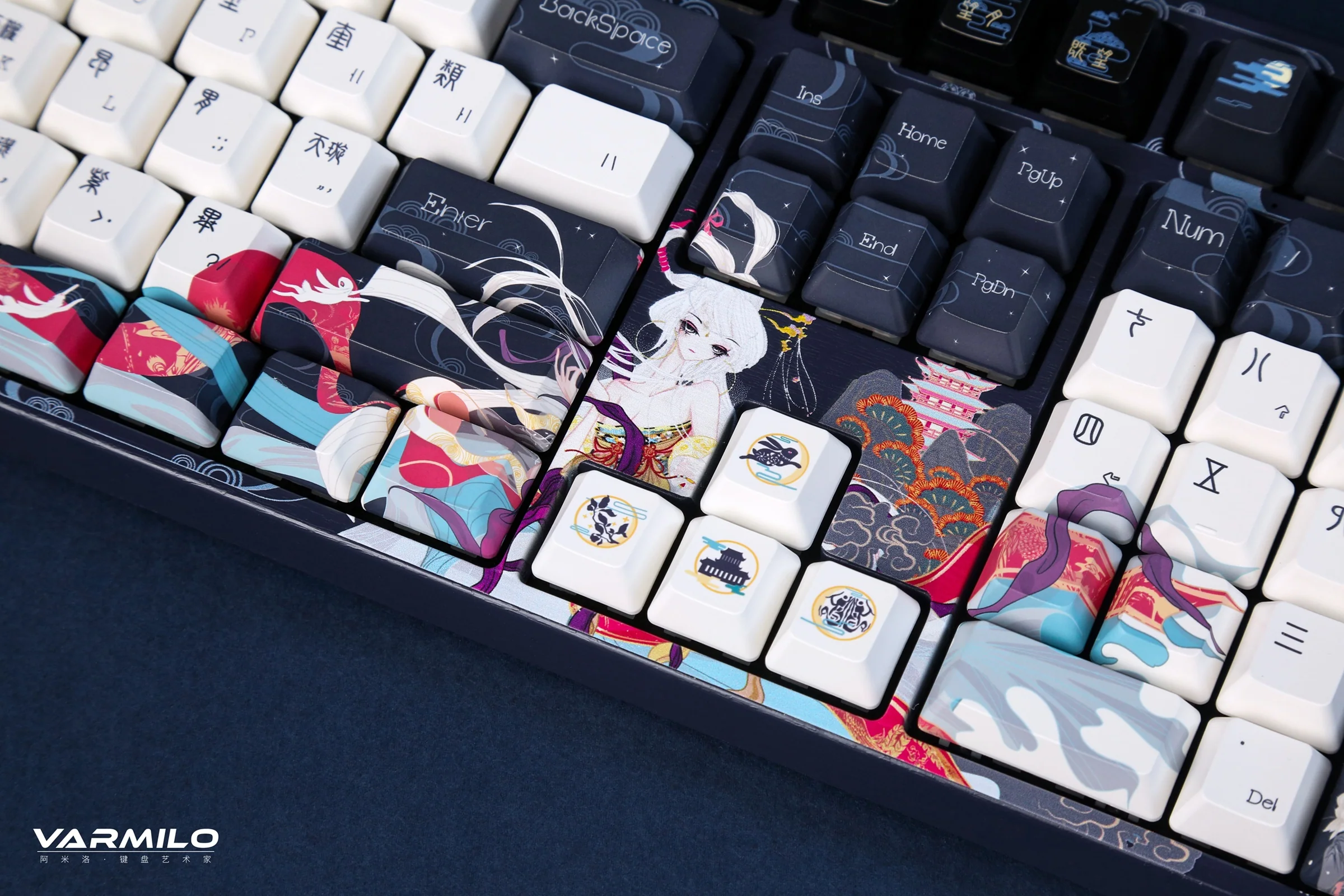 Varmilo VPE108 Chang'e Full Size Hotswap Triple Mode White LED Dye Sub Mechanical Keyboard - Image 5