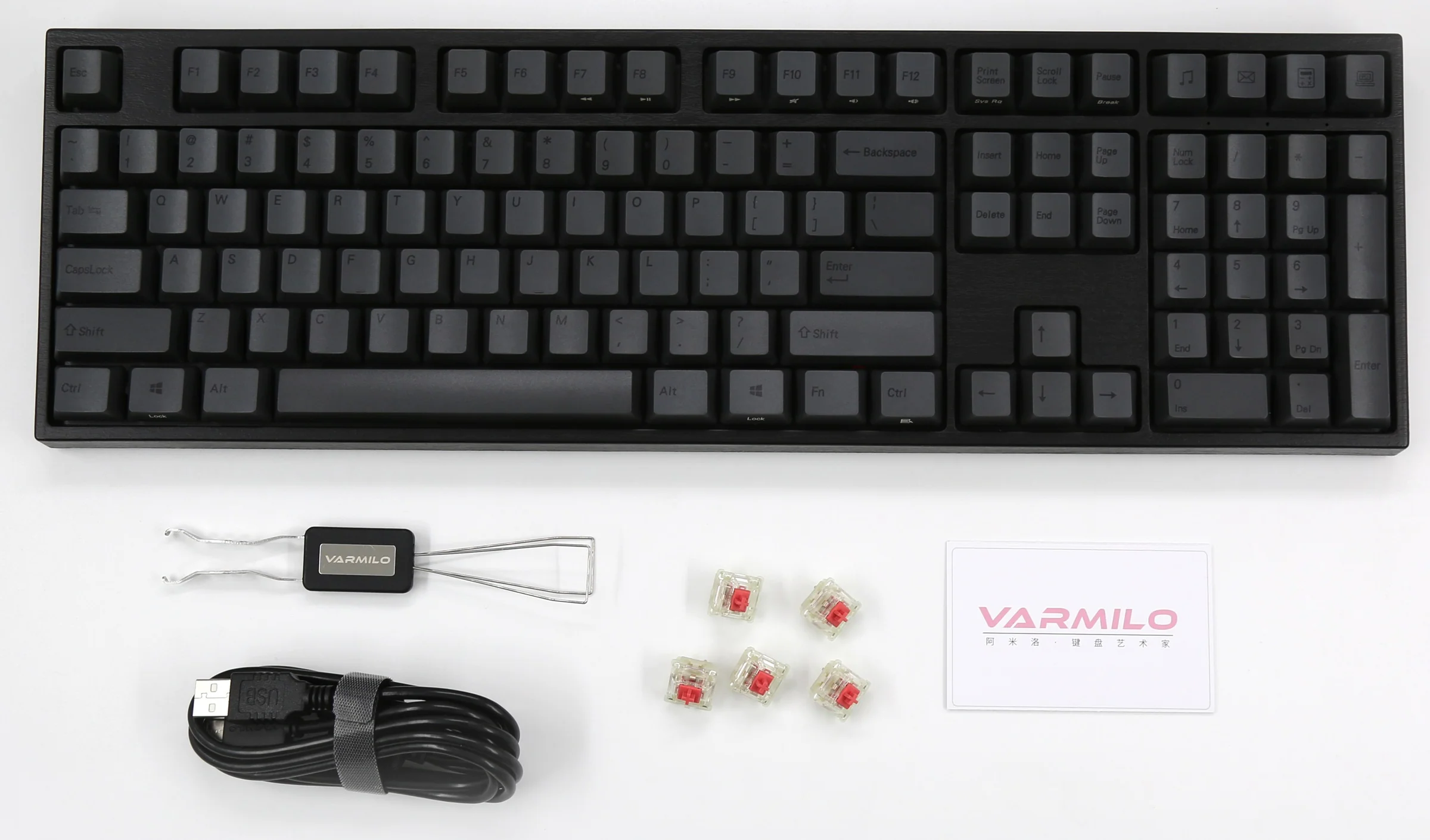 Varmilo VPE108 Charcoal Hotswap Triple Mode Bluetooth + Wireless 2.4GHz White LED PBT Mechanical Keyboard - Image 7