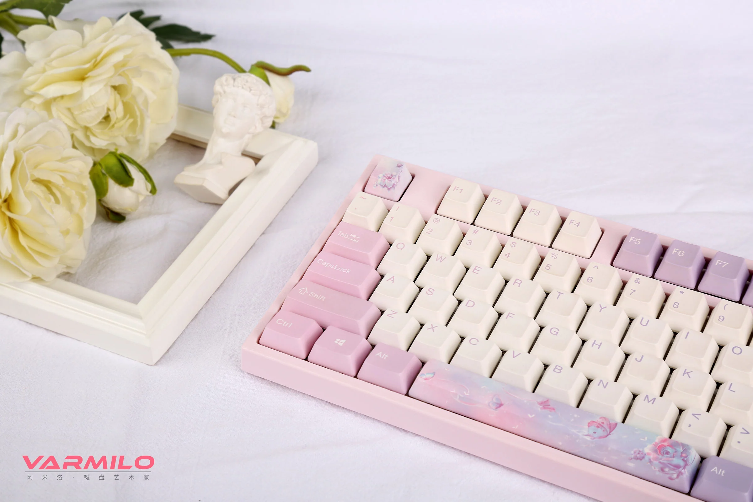 Varmilo VPE108 Dreams on Board Hotswap Wireless White LED Keyboard - Image 4