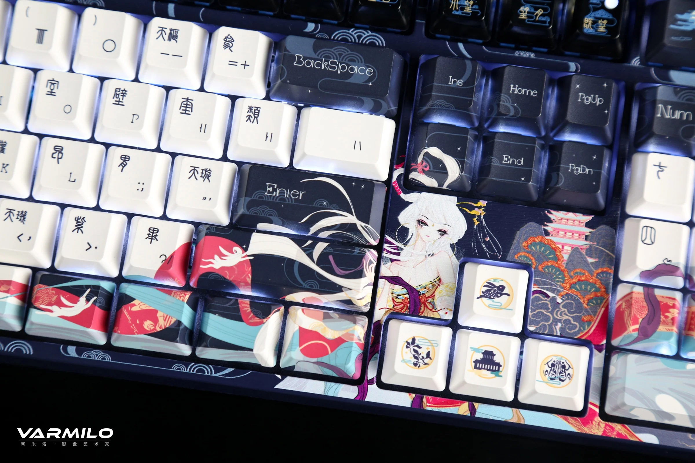Varmilo VPM108 Chang'e Full Size White LED Dye Sub PBT EC Mechanical Keyboard - Image 9