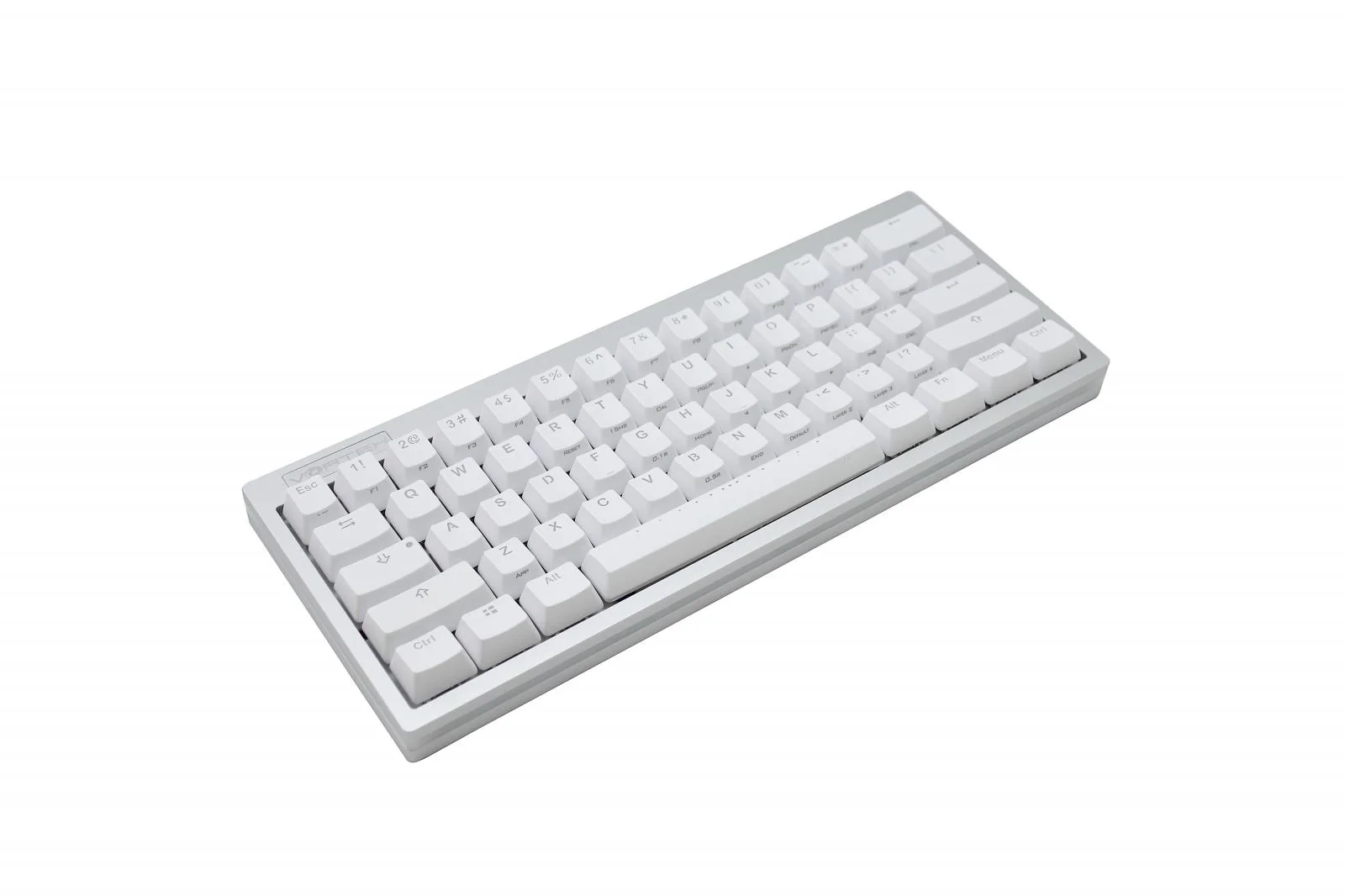 Vortex POK3R Silver LE Frosted White Border RGB LED 60% Double Shot PBT Mechanical Keyboard - Image 2