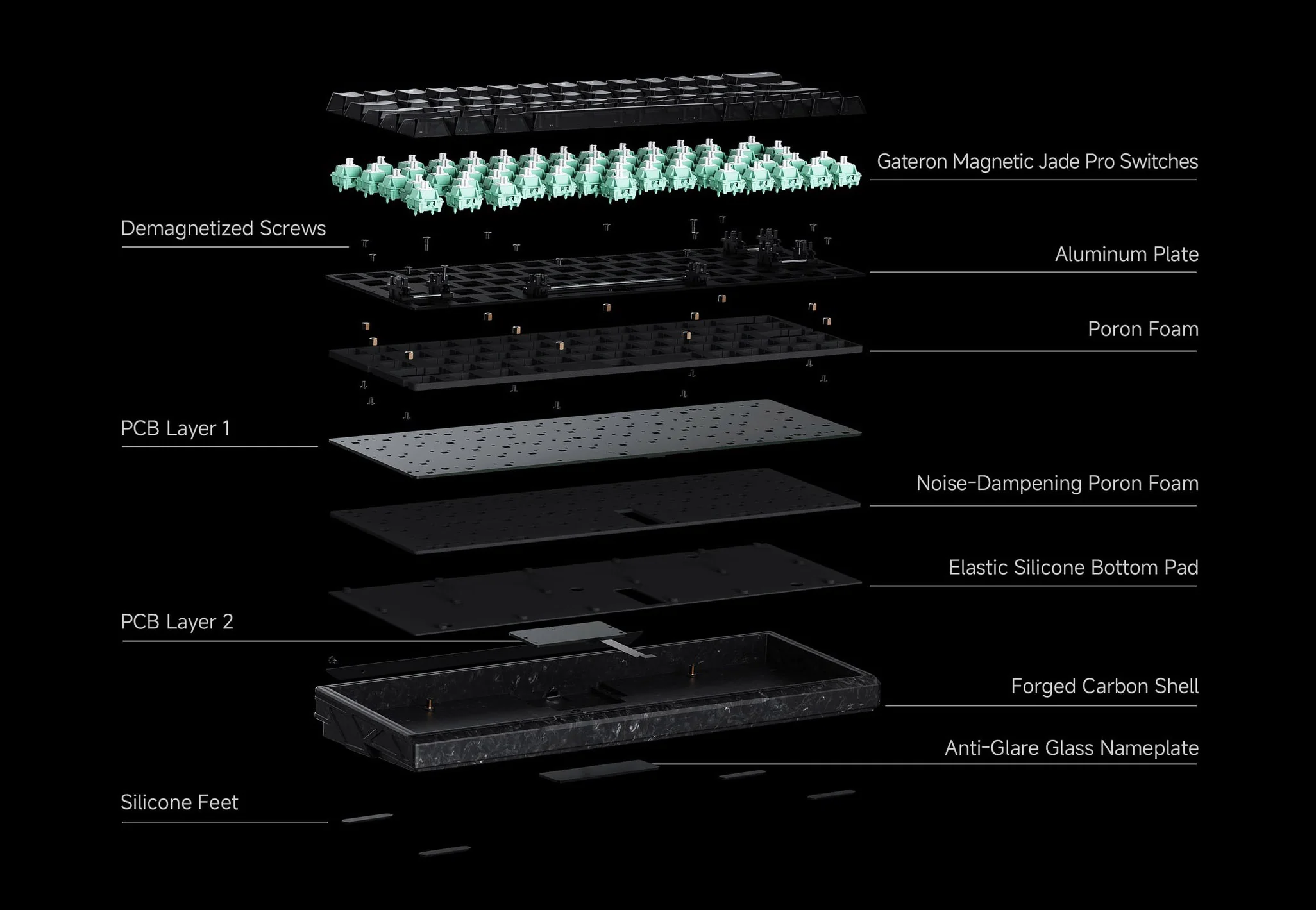 WLMOUSE Ying63 HE 8K Forged Carbon Fiber RGB Keyboard - Image 3