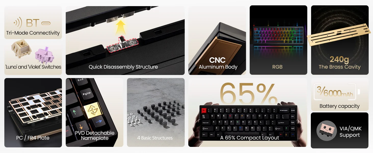 WOBKEY Zen 65 Aluminum Wireless Keyboard - Image 8